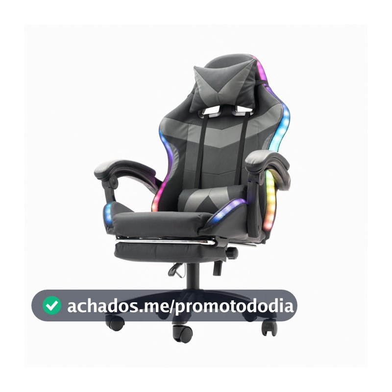 👍🔥Cadeira Gamer com Caixa de Som Bluetooth + Fita de LED 128 Cores – Experiência IMAX Imersiva em Casa!