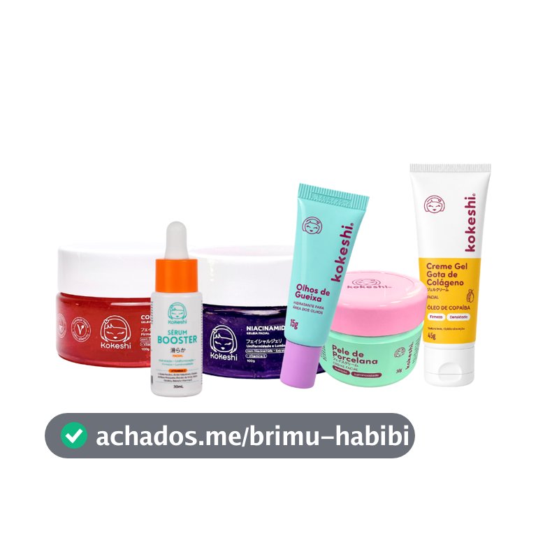 Kit Skincare Kokeshi Cosméticos Completo 6 Itens Hidratação e Tratamento Facial