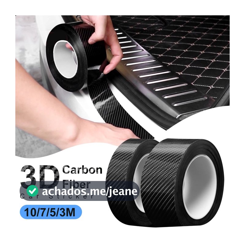 3cm/5cm/7cm/10cm Adesivo 3D De Fibra De Carbono Para Carro Fita Protetora De Anti Raspagem Espelho Lateral Do