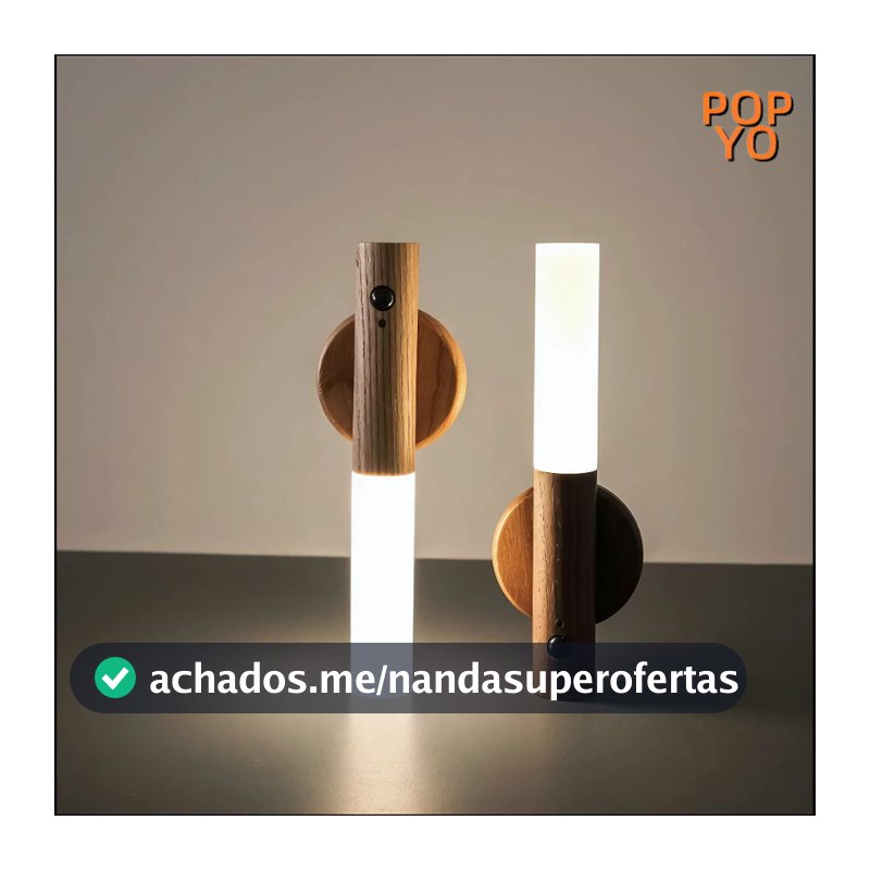 1/2 pcs Luminária Elegante De Madeira Led Sensor Movimento Presença