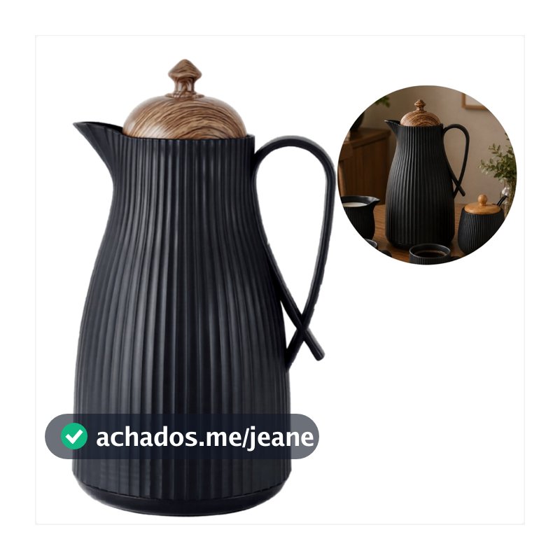 Garrafa Térmica Native Premium 1 Litro para Servir Café Chá e Bebidas Quentes com Ampola de Vidro