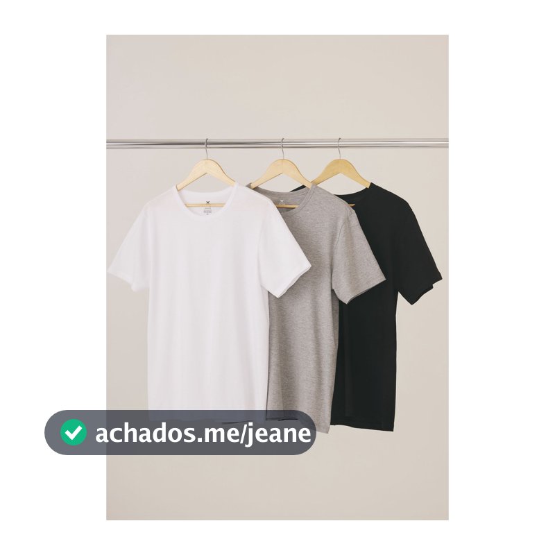 Kit Com 3 Camisetas Masculinas Básicas Slim Hering