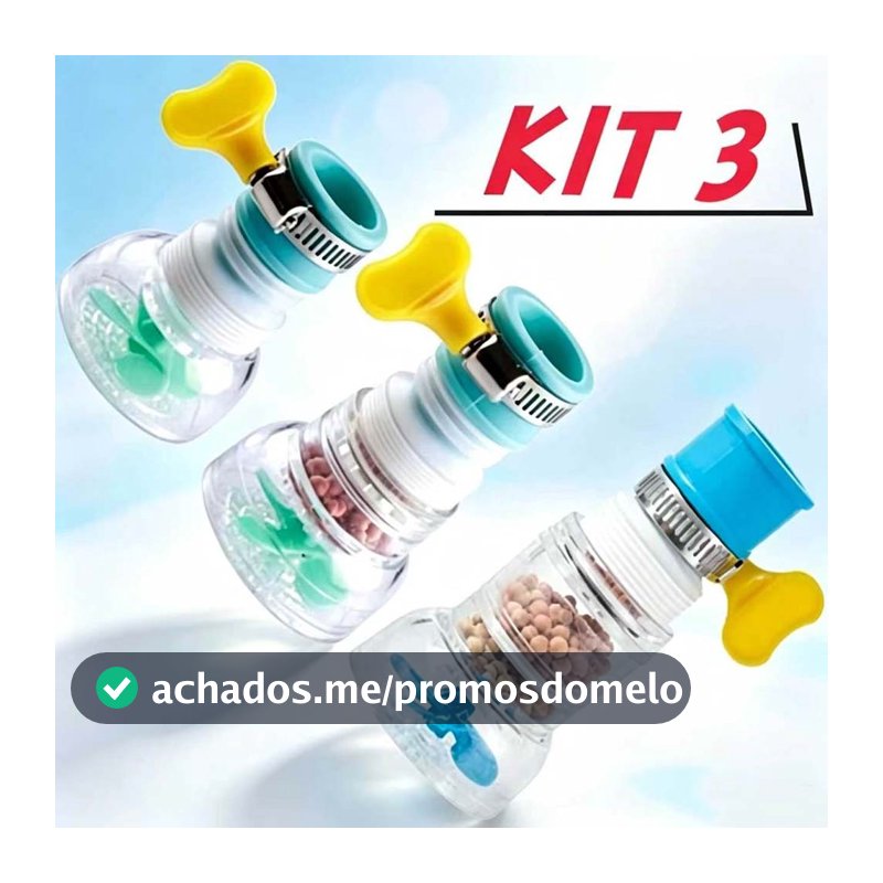 3 Peças Torneira De Água Giratória 360° Com Filtro Torneira Cozinha Casa Promoção