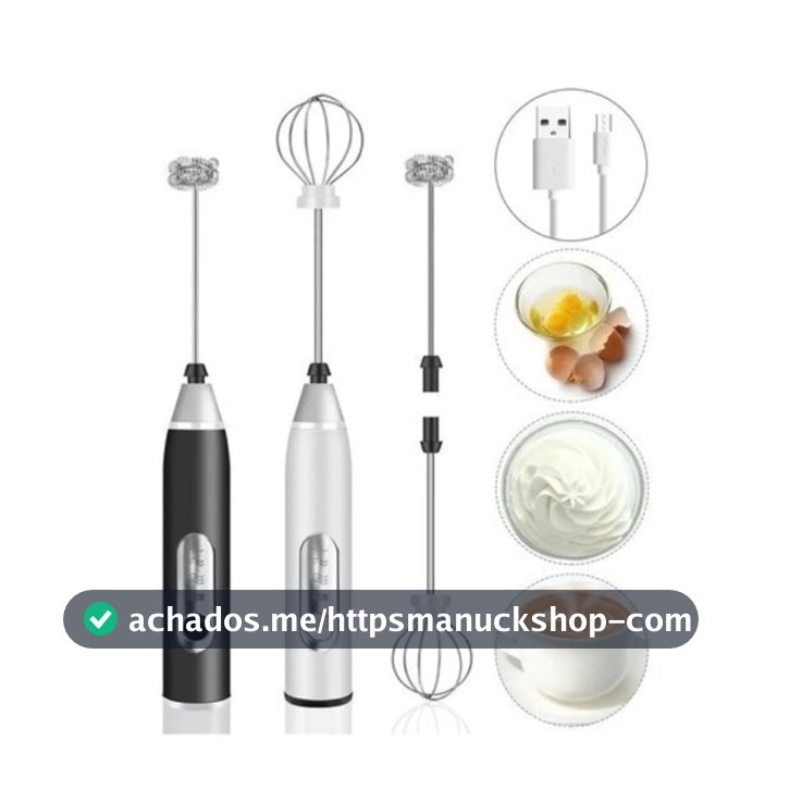 Batedor Misturador Mixer Elétrico para Bebidas Leite Café Clara de Ovo 2 em 1 taobiju
