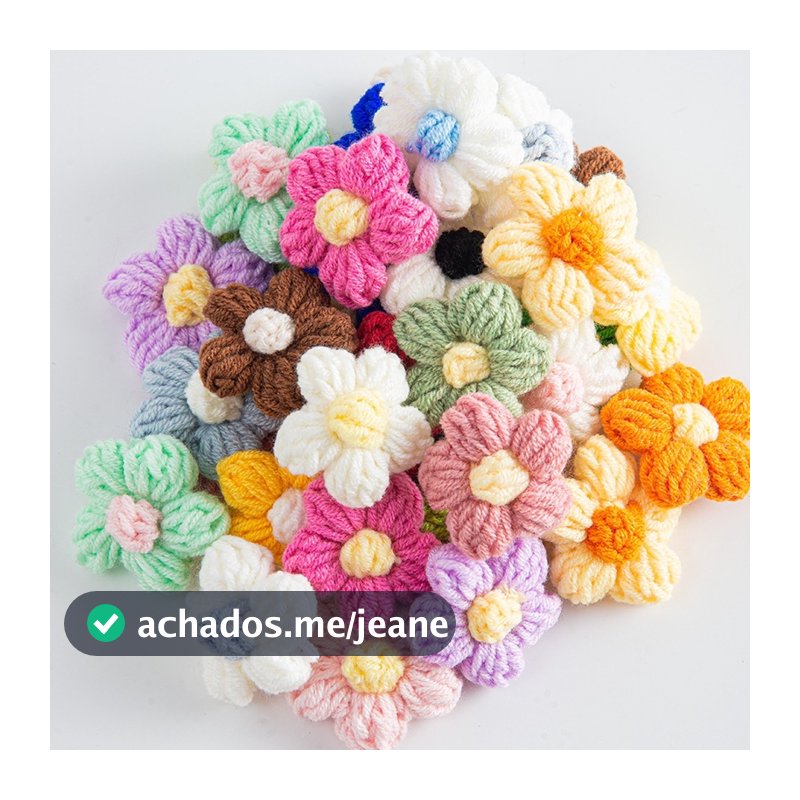 20Pcs 4cm Fios De Lã Feitos À Mão Flores De Fio Para Bricolage Puff Flower Appliques Headwear Acessórios Clipes De Cabelo Sacos Sapatos Artesanato Decoração