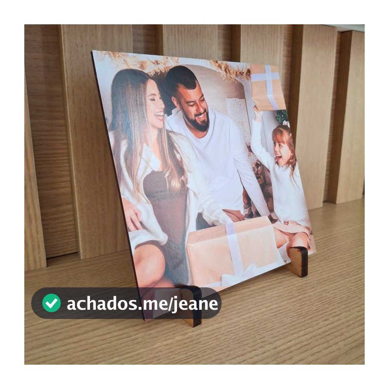 Quadros de Mesa Personalizado 15x15 - 20x20 cm  C/SUPORTE Com Sua Foto - Casal, Pet, Família
