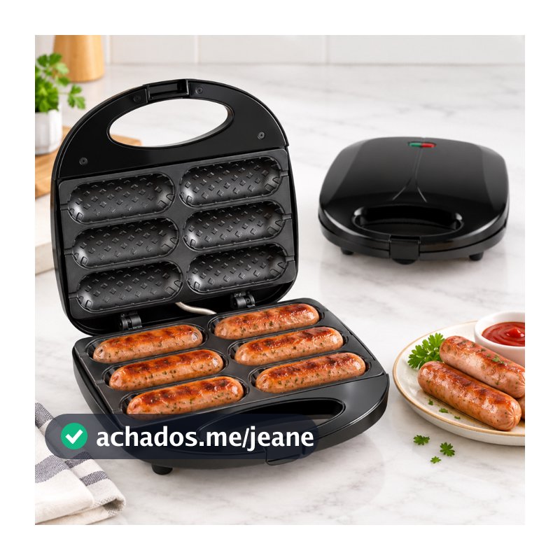 Máquina de Crepe Suíço Elétrica 6 Cavidades Cachorro Quente no Palito 220V