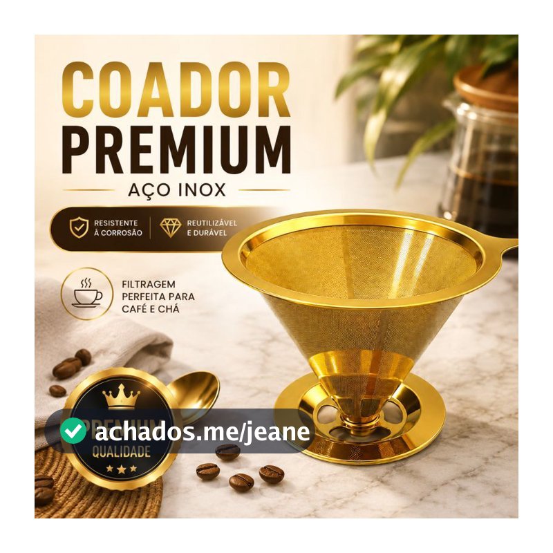 Filtro De Café Coador Inox 304(103) Grande Reutilizável Pour Over