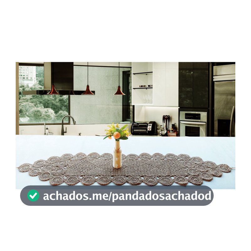 Caminho de Mesa de Crochê com Caseado em Crochê -  150cm x 35cm - Cozinha, Casa & Decoração - Decoração Sala de Jantar