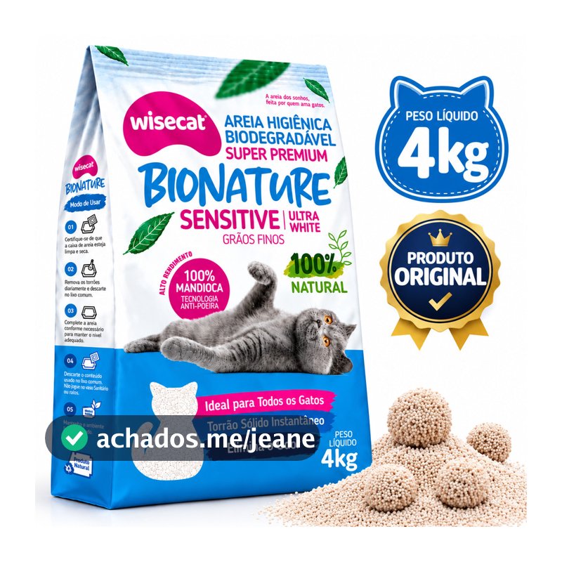 Granulado Super Premium De Mandioca 4kg Grãos Ultra Finos Bionature Sensitive Areia - Rápido Envio -