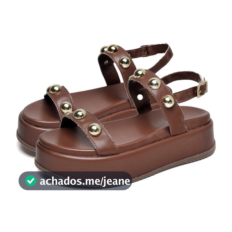 Sandalia Plataforma Feminina Marrom Com Metal Original Dubuy Helo 2074DB