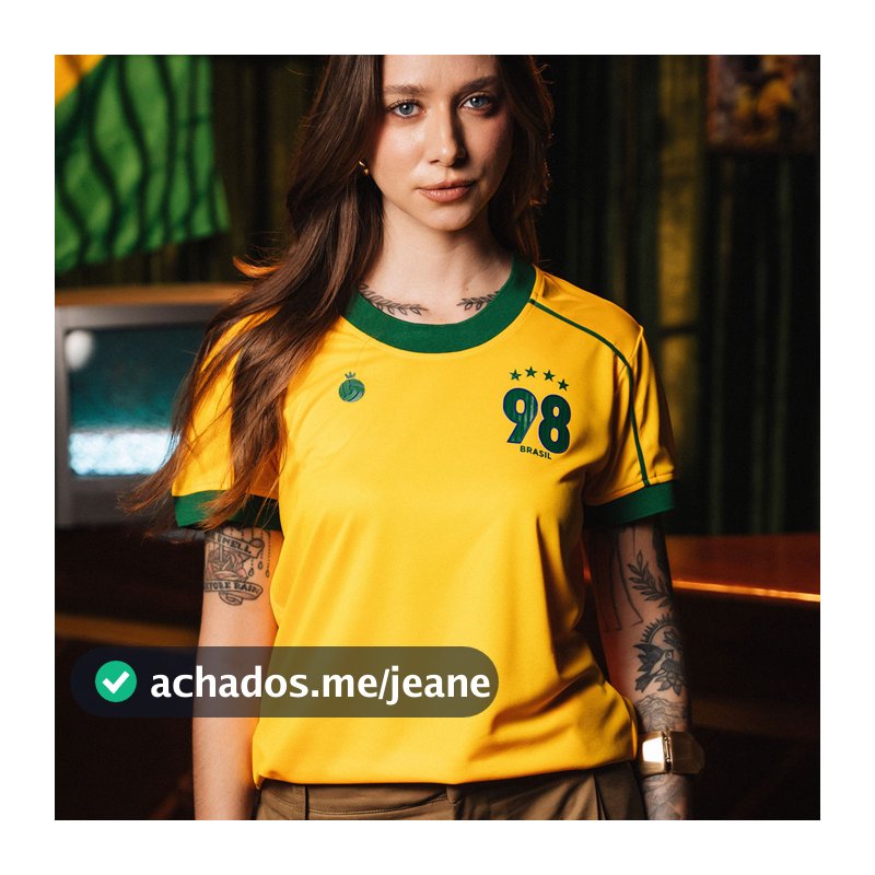 Camisa Brasil 1998 Retrô Feminina