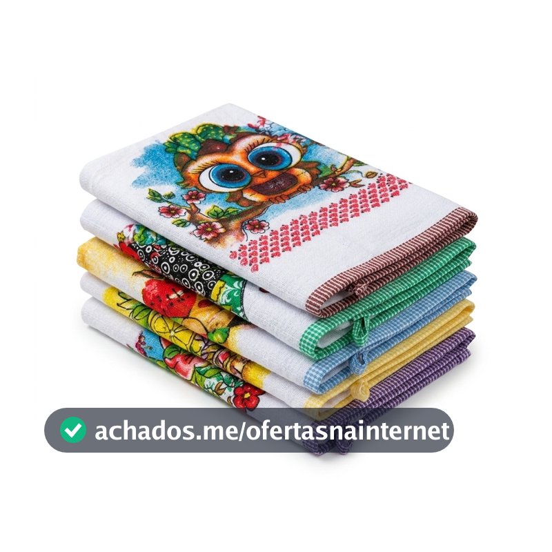Kit com 10 Uni Pano De Prato Guardanapo Estampado Com Bainha E Prendedor Costura Reforçada