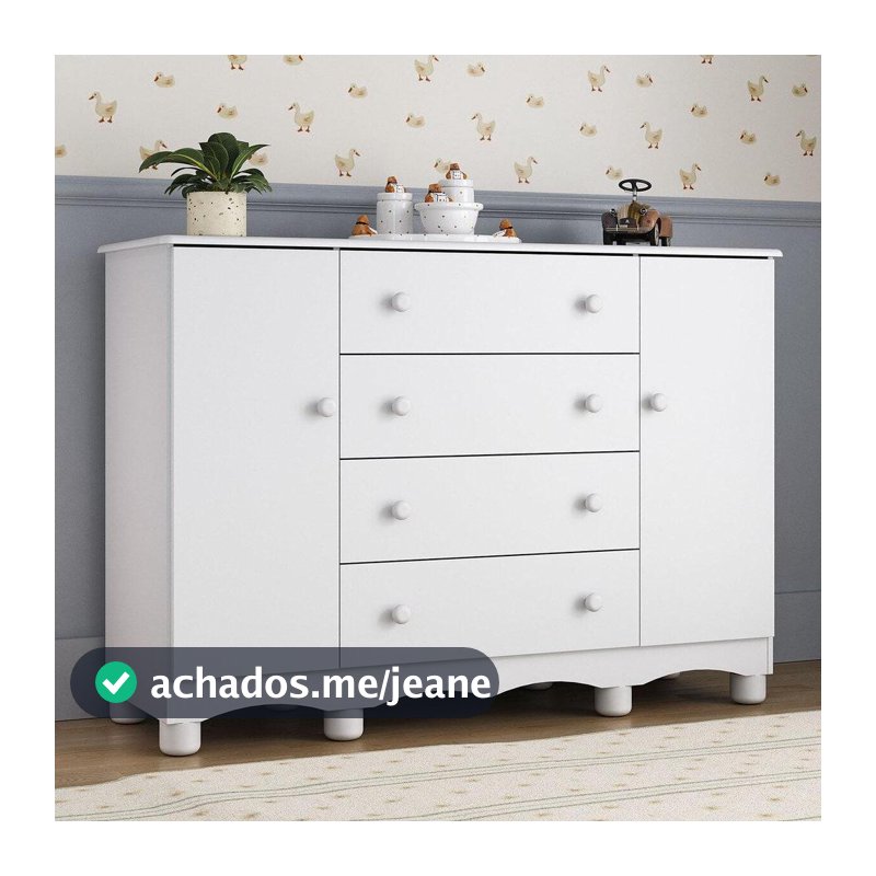 Cômoda Infantil 125cm 2 Portas e 4 Gavetas Dengo Multimóveis MP4440