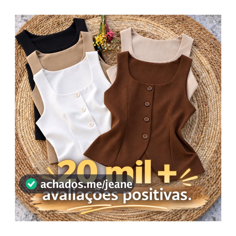 Colete Feminino Alfaiataria Alça Larga Gola Quadrada com Detalhe Aberto– Elegante, Clássico Primavera/Verão 2026 #97
