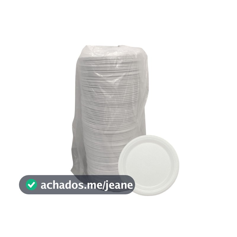 Prato de Isopor Ultratherm 23cm Raso c/100 Unidades