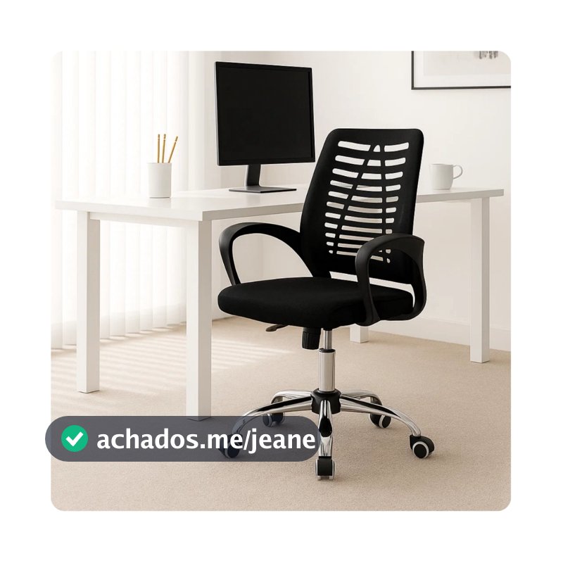 Cadeira Escritório Ergonômica Encosto Tela Mesh Giratória Preta