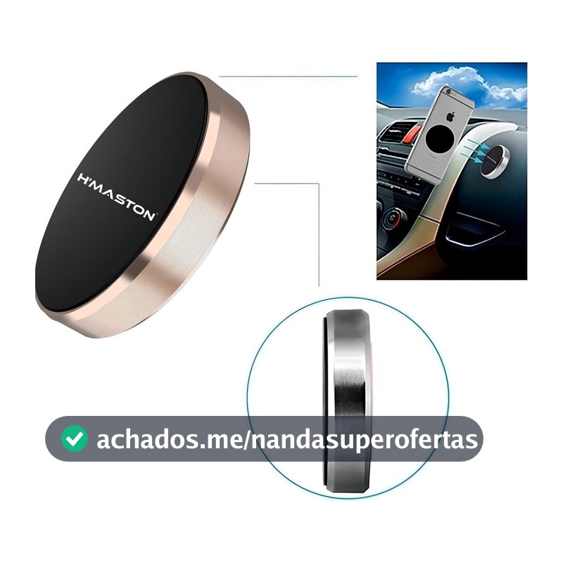 Suporte Celular veicular Magnético Forte Com Poderoso Imã Neodimio Potente Automotivo P/ Carro