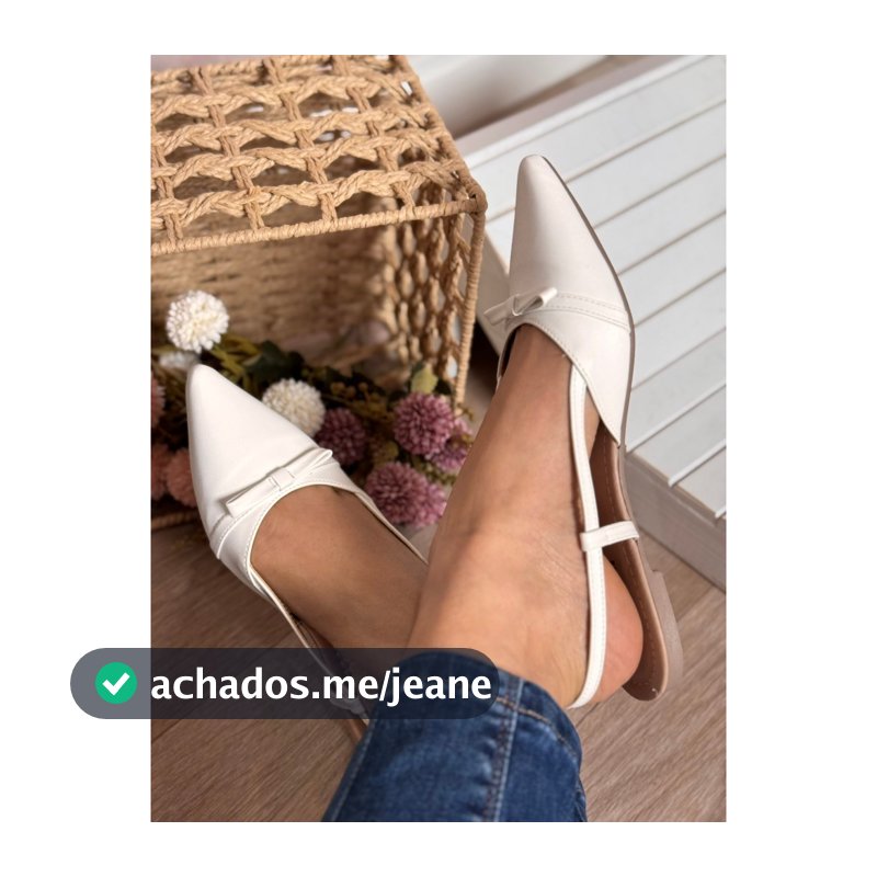 Sapatilha Feminina Milli Slingback Elegante Moderno Laço