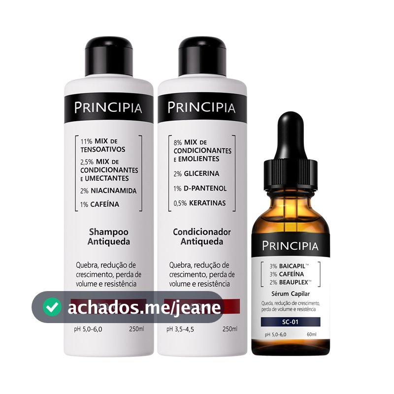 Principia Kit - Antiqueda Trio - Shampoo + Condicionar + Sérum Capilar 60Mls