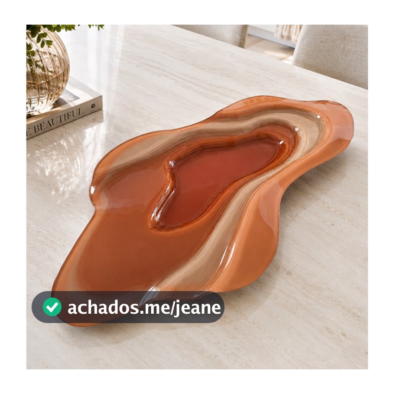 Centro de Mesa Vidro Grande Luxo Orgânico Decoração  Moderna Sala Casa Adorno Enfeite Home Decor