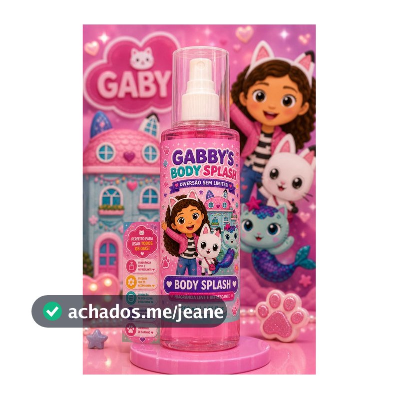Body Splash Casa Mágica da Gabby 200ml Infantil Menina Perfume Colônia Gabby’s Dollhouse