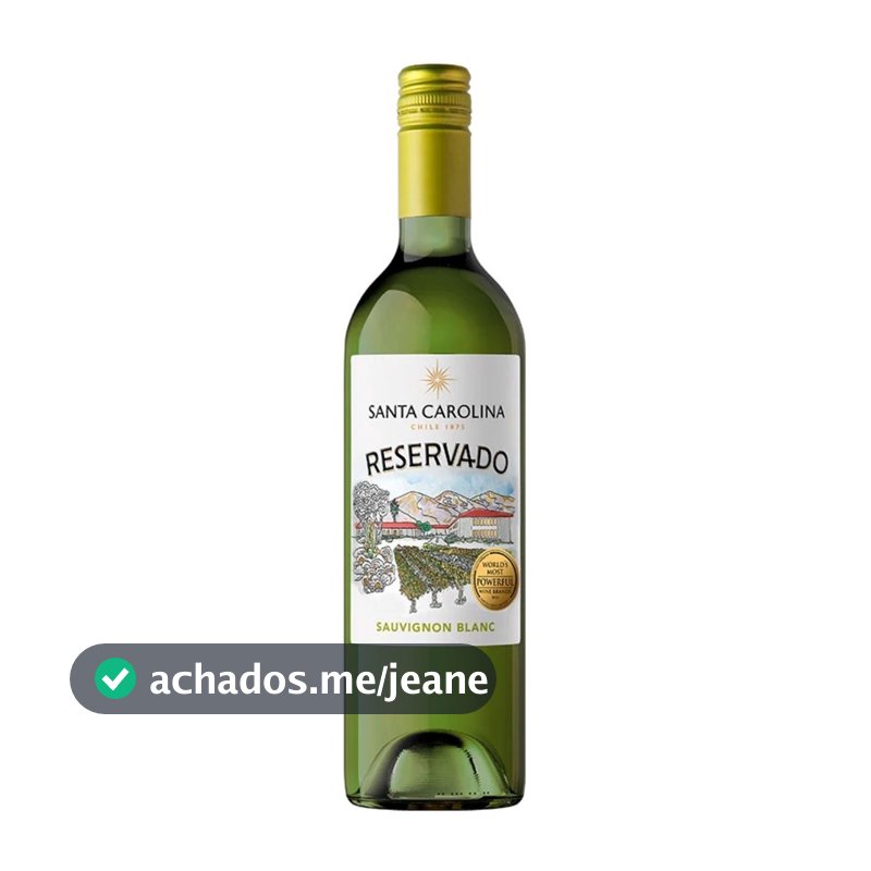 Vinho Chileno Branco Seco Reservado Santa Carolina Sauvignon Blanc 375ml