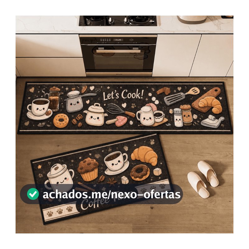 Jogo Kit De Tapetes Para Cozinha Antiderrapante Belga Passadeira 2 pçs