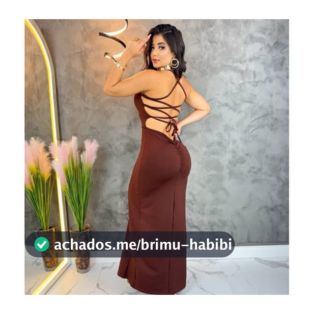 ✨ Vestido Longo Feminino –Costas Cruzadas Empina Bumbum Caimento Modelador ✨