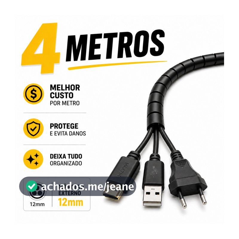 Organizador de Fios e Cabos | Acabe com Cabos Bagunçados | Ideal para Mesa, TV e PC | Fácil de Usar