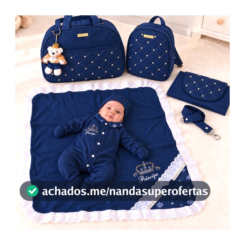 Kit Bolsas de Bebê Térmica Impermeável + Um Kit Saída de Maternidade 100% algodão