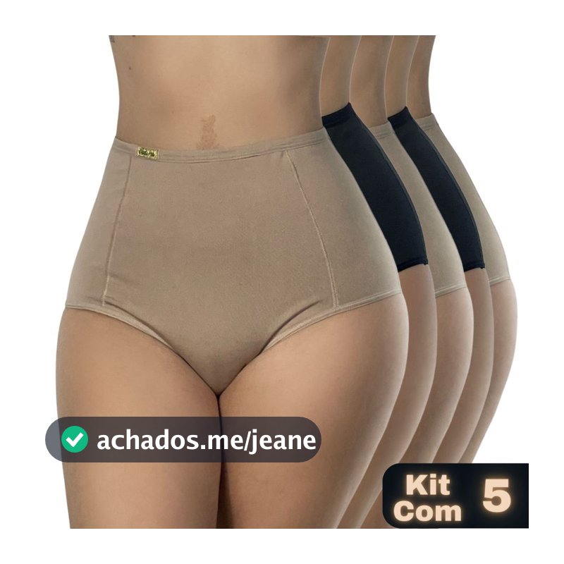kit 5 Cintas Suplex Alta Compressão Feminina Modeladora Confortável e Discreta