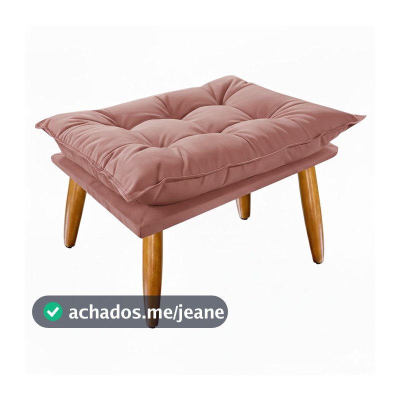 Puff Decorativo Opala Slim Tecido Suede Pés Retrô Várias Cores - Bela Móveis