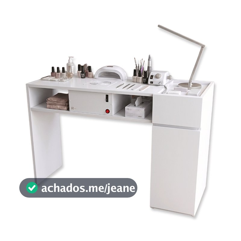 Mesa Para Manicure Com Coletor Sugador Bancada Nail Designer Aspirador de Pó Unhas Escrivaninha
