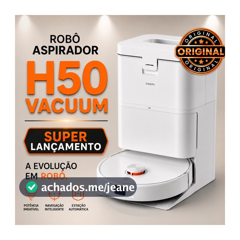 Robô aspirador H50 Lavagem automática Estação autolimpante + sucção potente 10.000Pa