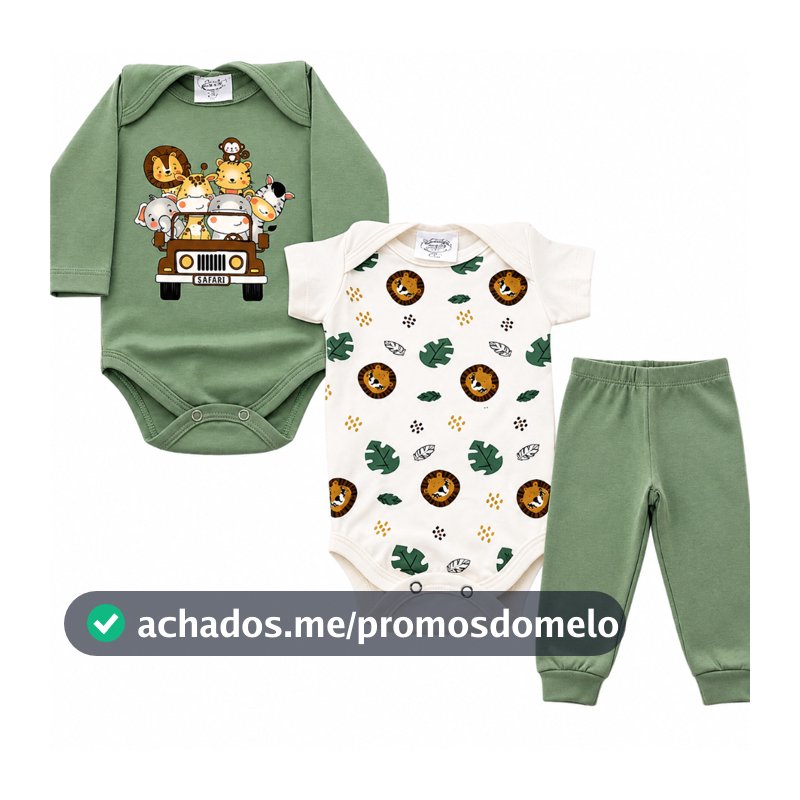 Kit Body Bebê 3 Peças Menino roupas para bebê Roupinha de Bebe