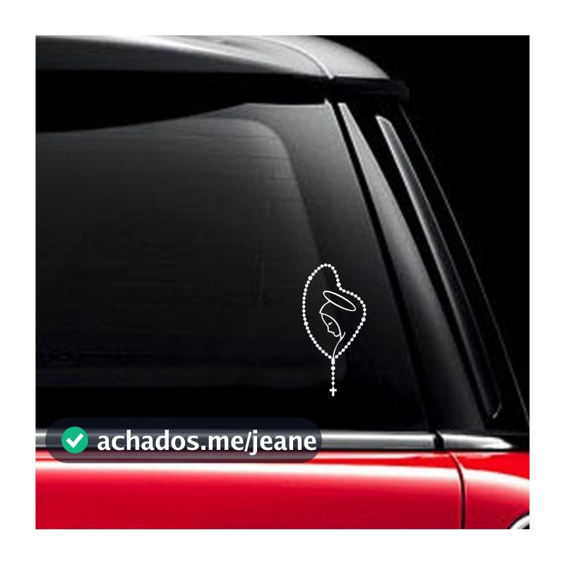 Adesivo Terço Nossa Senhora Branco - Adesivo Automotivo