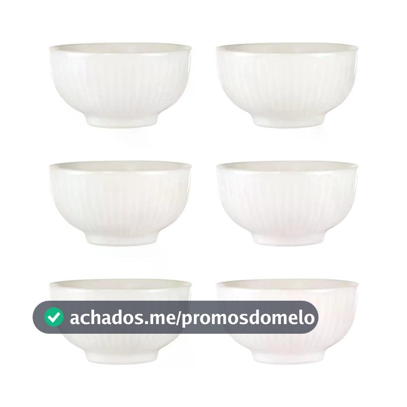 Jogo de 6 Tigelas 750 ml e 15 cm Oxford Friss White