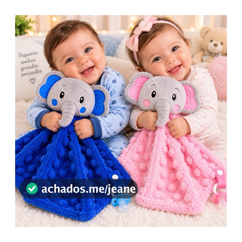 Naninhas Pipoquinha Bebê Fofinhas 23x25cm | Naninha Infantil com Carinhas Fofas menino e menina