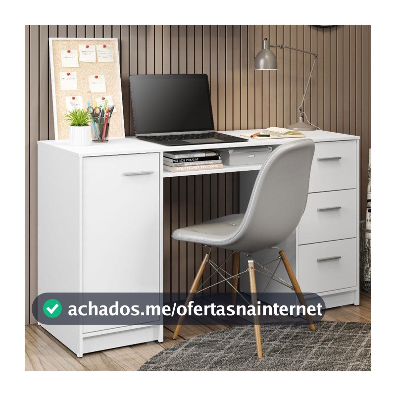 Escrivaninha Madesa Alaska 3 Gavetas 1 Porta