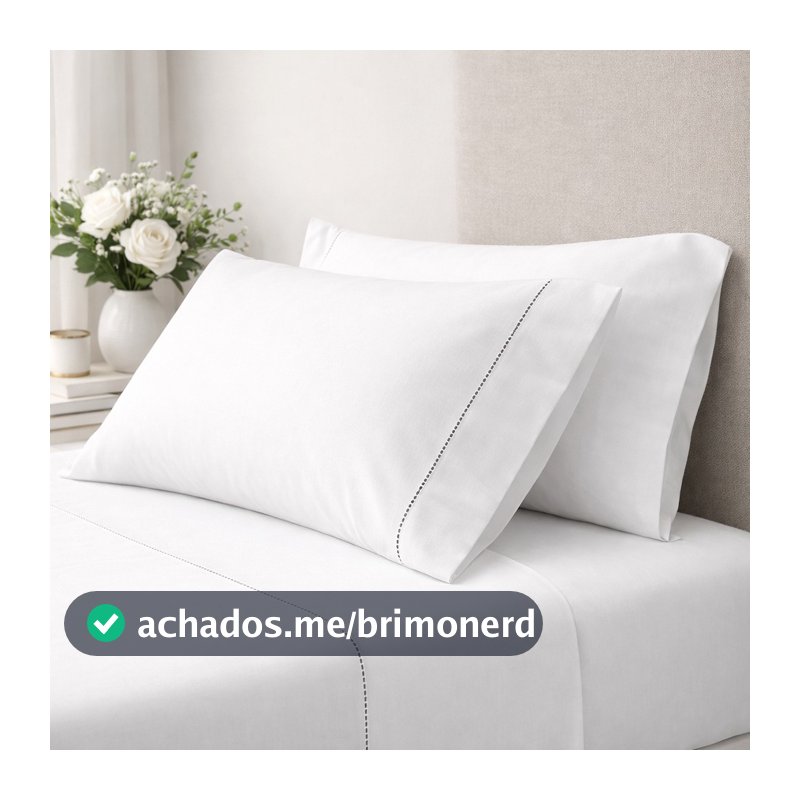Kit 4 Fronhas 400 Fios Ponto Palito Capa Para Travesseiro 50x70 | PREMIUM