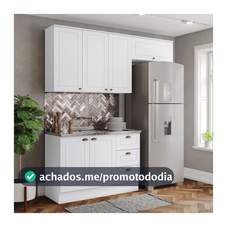 Cozinha Compacta 3 Peças 100% MDF Branco HP Americana Branco HP