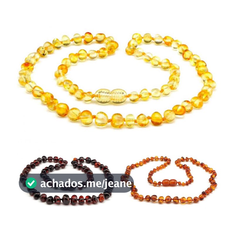 Colar De Ambar Original C Certificado - Varias Cores