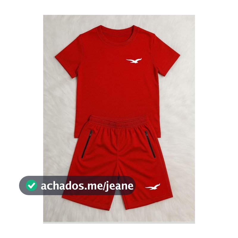 KIT Infantil Camiseta e Bermuda Elastano E Juvenil Masculino Com Elástico e BOLSOS  04 á 16