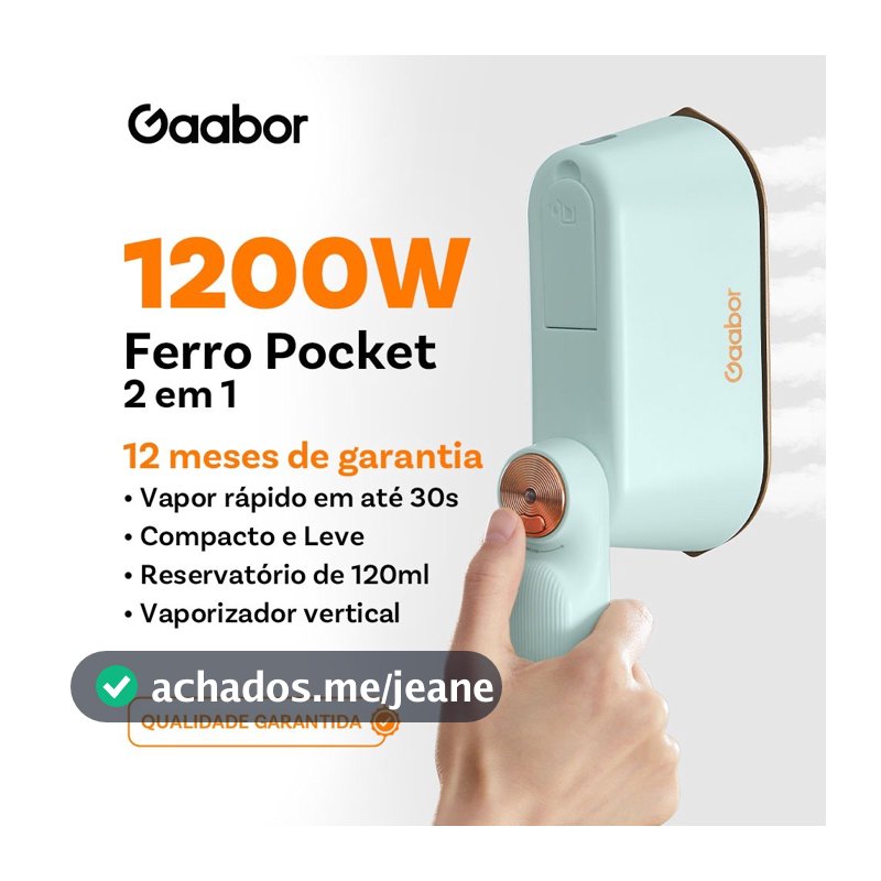 Gaabor Ferro Vaporizador Portátil Aquecimento Rápido Tamanho Pequeno Fácil de Guardar Vapor Top Clean HM-M01A