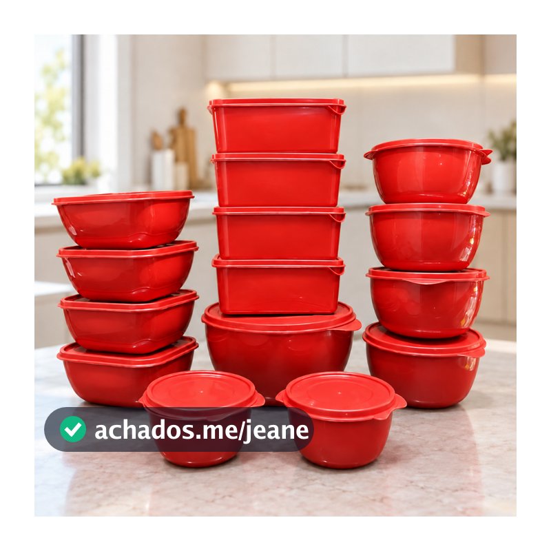 Kit 15 Potes Bowl Plástico com Tampa – Marmita Cozinha, Freezer, Micro-ondas e Lava-Louças.