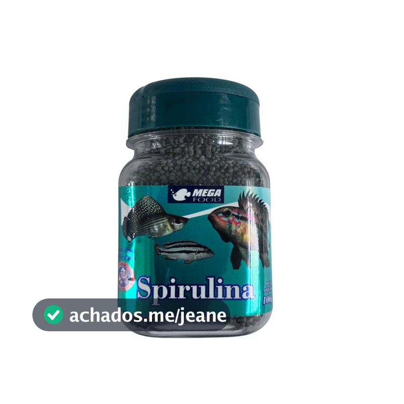 Ração Spirulina 100g mega food com alho para peixes