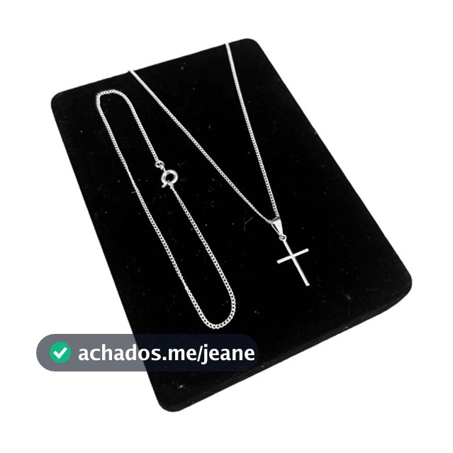 Kit Corrente colar cordão grumet 1,5mm com pingente cruz + Pulseira Banho de prata 925