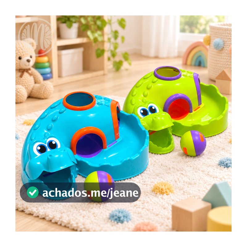 Brinquedo Educativo Didático Infantil Bebê Croco Ball Jacaré Estímulo Sensorial Motor