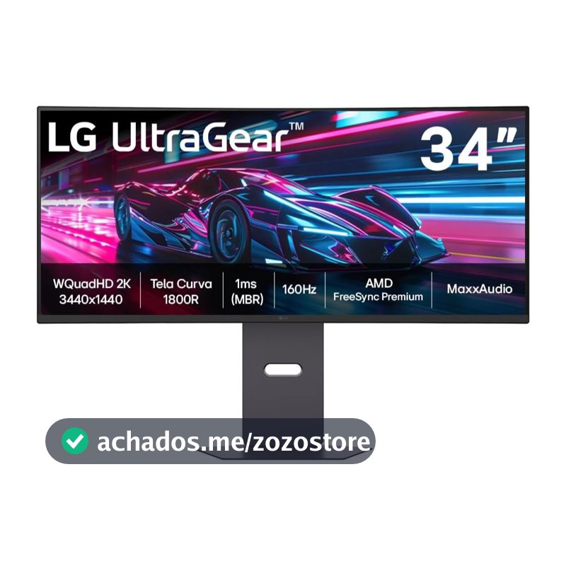 Monitor Gamer LG UltraGear™ Curvo 34" QuadHD 2K UltraWide 160Hz HDR10